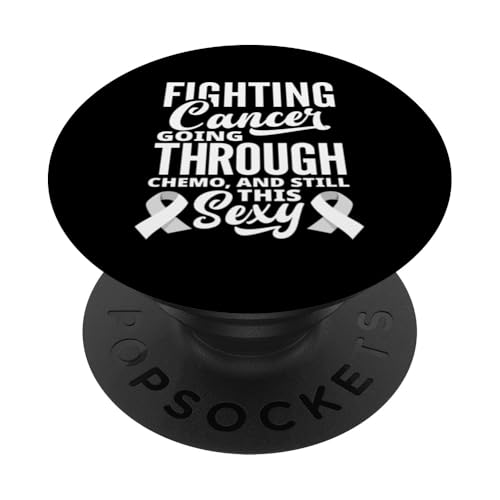 Lungenkrebsbewusstsein Kampf gegen Krebs durch Chemo PopSockets Klebender PopGrip von Inspiring Lung Cancer Fighter Faith Hope Gifts