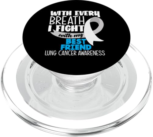 Lungenkrebsbewusstsein bei jedem Atemkampf mit meinem besten Freund PopSockets PopGrip für MagSafe von Inspiring Lung Cancer Fighter Faith Hope Gifts