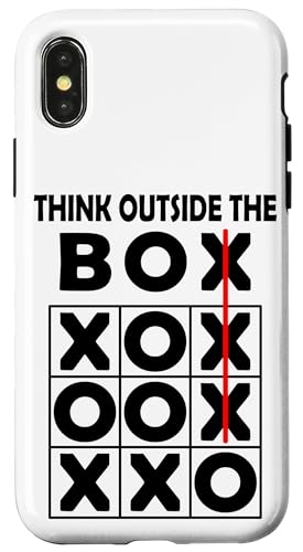 Hülle für iPhone X/XS "Think Outside a Box", motivierendes Zitat von Inspiring Motivational Thinker Clever Humor Tees