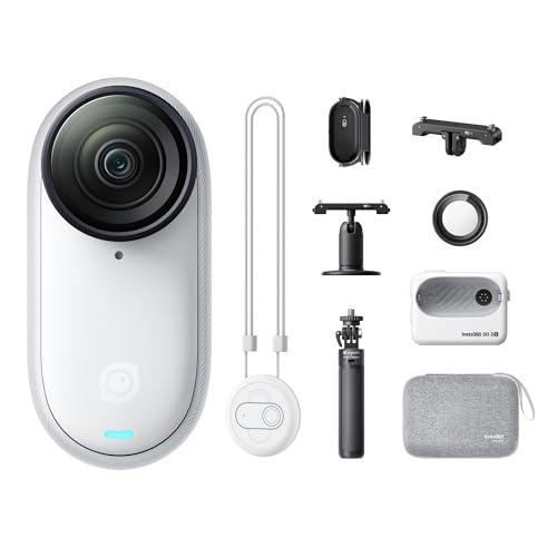 Insta360 GO 3S Reise-Bundle - Tragbare 4K Mini-Kamera, Freihand-POVs, Überall anbringbar, Stabilisierung, 140 min Akku, 10 m wasserdicht, KI-Bearbeitung, Apple Find My, für Vlogs, Reisen, Outdoor von Insta360