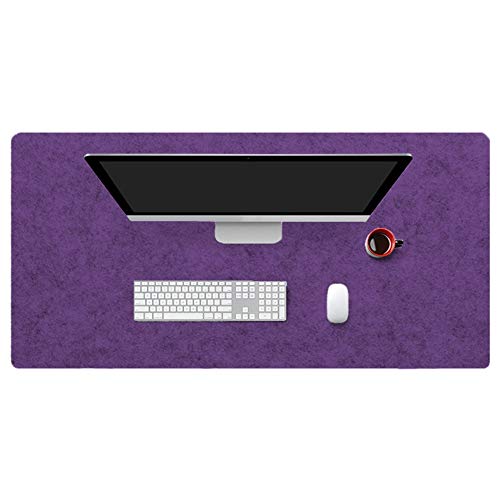 Insun Mousepad aus Filz 2mm Dick Schreibtisch Unterlage Filzunterlage Antirutsch Modern Schreibtisch Matte rutschfest Violett 140x50cm von Insun