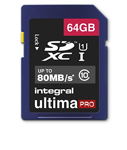 Integral SDXC 64GB Class 10 UltimaPro UHS-1 class 1 Speicherkarte bis zu 80 MB/s Transfergeschwindigkeit von Integral