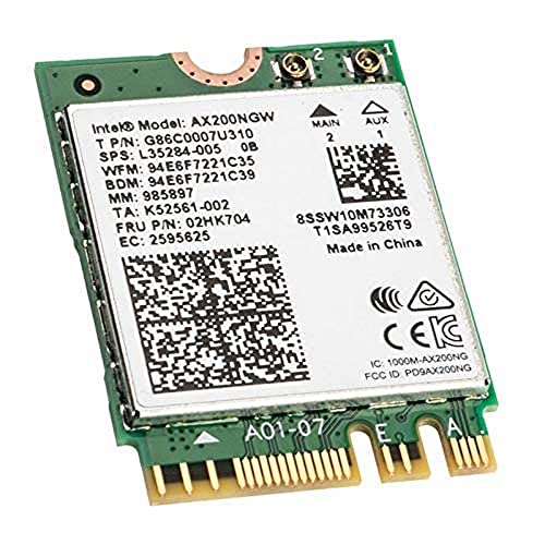 Intel OSGEAR-NEU Dual Band Wireless-AX200NGW WLA/Wi-Fi 6 AX200 2230 2x2 AX+ Bluetooth 5.0,M.2/A-E-Key (AX200.NGWG) Wi-Fi 6 AX200 mit vPro, 2.4GHz/5GHz WLAN, Bluetooth 5.0, M.2/A-E-Key 802.11ax von Intel