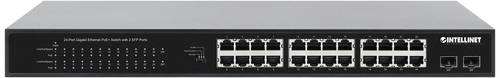 Intellinet 24-Port Gigabit Ethernet PoE+ Switch mit 2 SFP-Ports PoE-Strombudget 370W 19  19 Zoll N von Intellinet