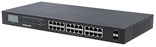 Intellinet 561242 24-Port Gigabit Ethernet Poe+ Switch mit 2 SFP-Ports, 370W Endspan 19" Rackmount Schwarz von Intellinet