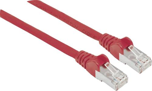 Intellinet 740883 RJ45 Netzwerkkabel, Patchkabel CAT 6a S/FTP 3.00m Rot Folienschirm, Geflechtschirm von Intellinet