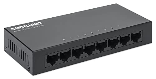 Intellinet 8-Port Fast Ethernet Office Switch Metall Desktop schwarz 523318 von Intellinet