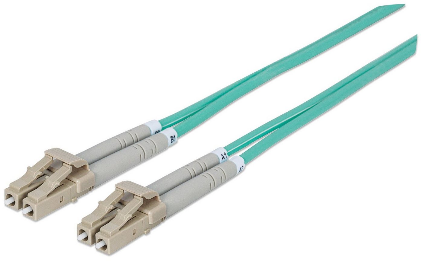 Intellinet Intellinet LWL Anschlusskabel LC/LC 5m Multimode OM3 aqua LAN-Kabel von Intellinet