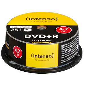 25 Intenso DVD+R 4,7 GB bedruckbar von Intenso