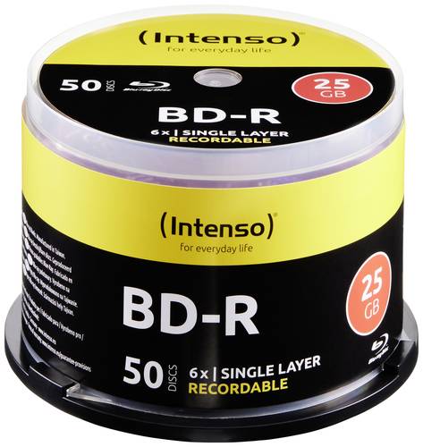 Intenso 5001115 Blu-ray BD-R SL Rohling 25GB 50 St. Spindel von Intenso