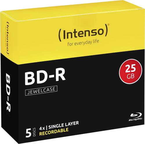 Intenso 5001215 Blu-ray BD-R Rohling 25GB 5 St. Jewelcase von Intenso