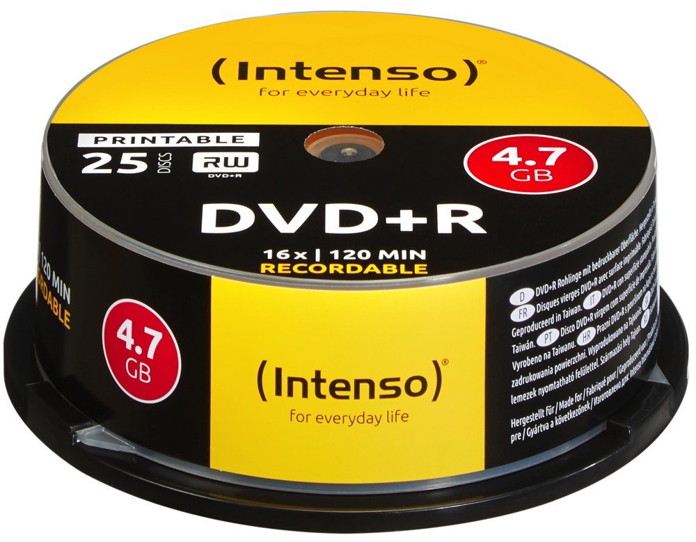 Intenso DVD-Rohling 25 Intenso Rohlinge DVD+R full printable 4,7GB 16x Spindel von Intenso