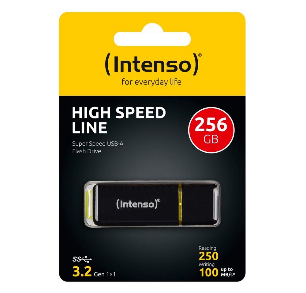 Intenso Intenso USB Stick 256GB Speicherstick High Speed Line schwarz USB 3.2 USB-Stick von Intenso