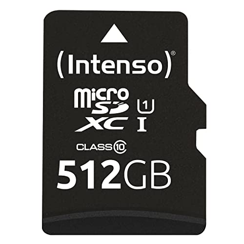Intenso Premium microSDXC 512GB Class 10 UHS-I Speicherkarte inkl. SD-Adapter (bis zu 90 MB/s), schwarz von Intenso