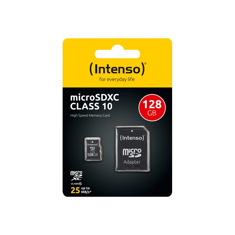 microSDXC Card 128GB, Class 10 + SD-Adapter von Intenso