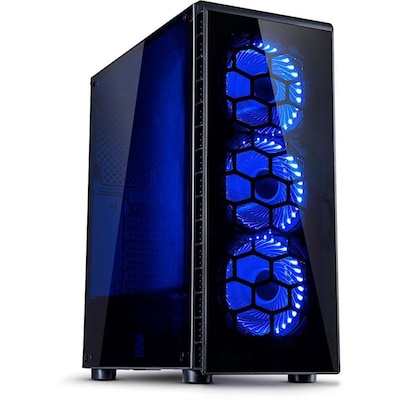 Inter-Tech CXC2 Midi Tower ATX Gaming Gehäuse Seitenfenster, blaue LED von Inter-Tech