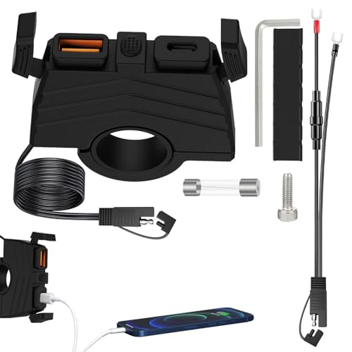 Iouyjiu Telefonladegerät für Motorrad – Stecker für Motorradlenker, Schnelltrennung, Ein-/Ausschalter, SAE-USB-Anschlüsse mit Steuerung Iouyjiu Telefonladegerät für Motorrad – Stecker für Motorradlenker, Schnelltrennung, Ein-/Ausschalter, SAE-USB-Anschlüsse mit Steuerung von Iouyjiu