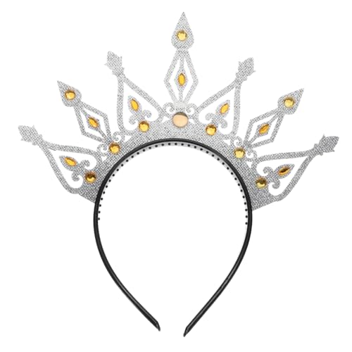 Ipetboom Krone Stirnband khimar hijab haarband the crown geschen partyspieße Girlande Spa-Stirnband Brautjungfer Kostüm Hochzeitskronen aus Strass Vintage Diademe Kronen Plastik Silver von Ipetboom