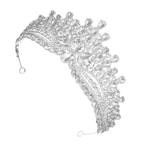 Ipetboom Tiara Brautkrone aus Strass Hochzeitskrone Stirnband Krone für Frauen Hochzeitsbrautkrone Strasskrone Partykronen Ornament Geburtstagskrone Festzugskrone Zinklegierung Silver von Ipetboom