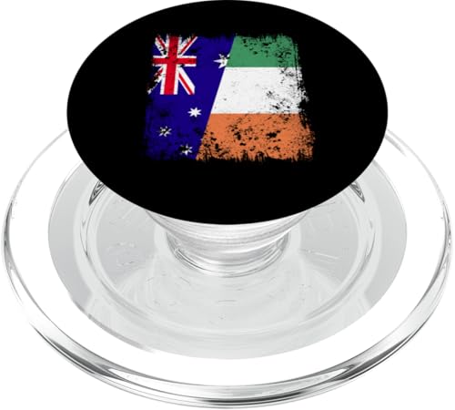 Australien, Irland, halbe Flagge, australisches irisches Erbe PopSockets PopGrip für MagSafe von Ireland Flag Designs Proud Irish Roots