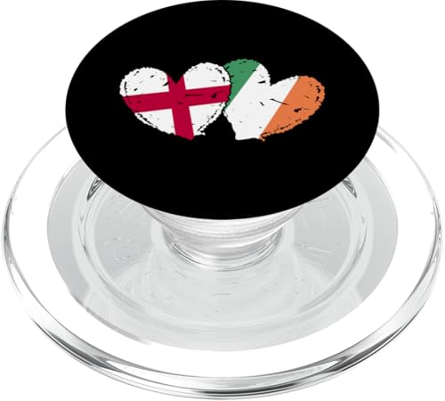 England, Irland, Herzflaggen, Englisch, Irisch, Freundschaft PopSockets PopGrip für MagSafe von Ireland Flag Designs Proud Irish Roots