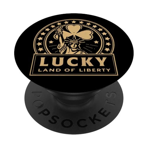 Freiheitsstatue im Retro-Stil – Stolzer New York St. Patrick's Day PopSockets Klebender PopGrip von Irish American Shamrock St Patricks Paddy Day