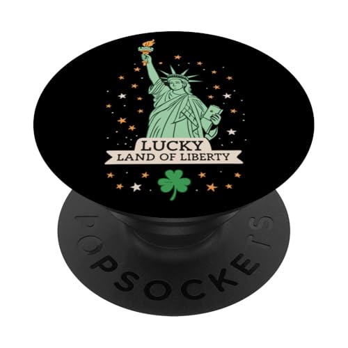 Irische Freiheitsstatue – stolzer irischer Amerikaner PopSockets Klebender PopGrip von Irish American Shamrock St Patricks Paddy Day