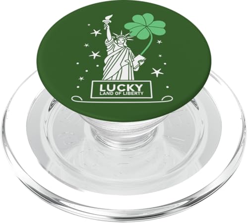 US Freiheitsstatue – Kleeblatt St. Patricks Paddy Day PopSockets PopGrip für MagSafe von Irish American Shamrock St Patricks Paddy Day