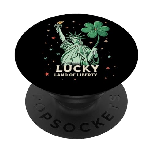 Weibliche Freiheitsstatue – Stolzer Festlicher St. Patrick's Day PopSockets Klebender PopGrip von Irish American Shamrock St Patricks Paddy Day