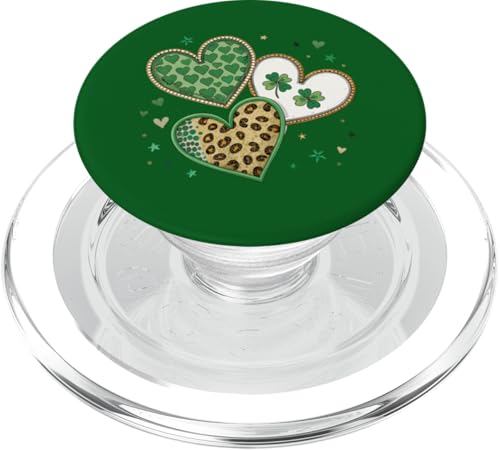 Herz mit Lucky Leopardenmuster St. Paddy's Day Irish Pride Damen PopSockets PopGrip für MagSafe von Irish And Lucky AF Apparel.USA