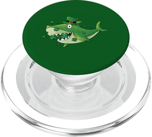 Süßer St. Patrick's Day Irish Leprechaun Lucky Shamrock Shark PopSockets PopGrip für MagSafe von Irish And Lucky AF Apparel.USA