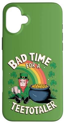 Hülle für iPhone 16 Plus Bad Time for Teetotaler: Funny St Patrick’s Day Leprechaun von Irish Humor