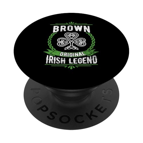 Brauner irischer Name Legende Shamrock St Patricks Day PopSockets Klebender PopGrip von Irish Legend Shoppe