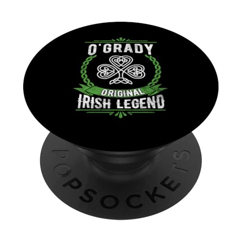 O'Grady, irische Namenslegende Shamrock, St. Patricks Day PopSockets Klebender PopGrip von Irish Legend Shoppe