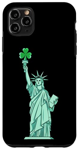 Hülle für iPhone 11 Pro Max Kleeblatt Taschenlampe Liberty - NYC St. Patrick's Day von Irish Luck in New York – Statue of Liberty