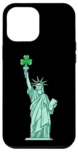 Hülle für iPhone 12 Pro Max Kleeblatt Taschenlampe Liberty - NYC St. Patrick's Day von Irish Luck in New York – Statue of Liberty