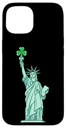 Hülle für iPhone 15 Kleeblatt Taschenlampe Liberty - NYC St. Patrick's Day von Irish Luck in New York – Statue of Liberty