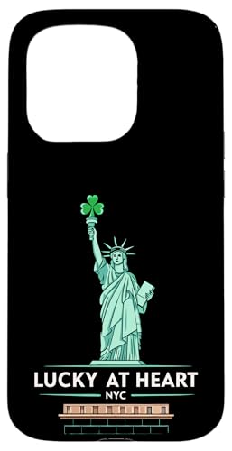 Hülle für iPhone 15 Pro NYC St. Patrick's Day Spirit - Lucky at Heart von Irish Luck in New York – Statue of Liberty