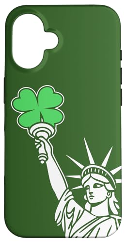 Hülle für iPhone 16 NYC Shamrock Torch - St. Patrick's Day Freiheitsstatue von Irish Luck in New York – Statue of Liberty