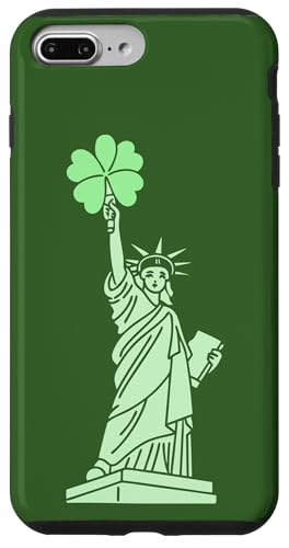 Hülle für iPhone 7 Plus/8 Plus New York City Freiheitsstatue Kleeblatt St. Patrick's Day von Irish Luck in New York – Statue of Liberty