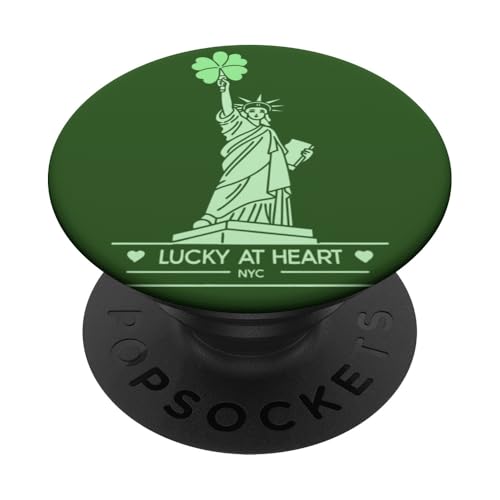 Lucky at Heart - NYC St. Patrick's Day PopSockets Klebender PopGrip von Irish Luck in New York – Statue of Liberty