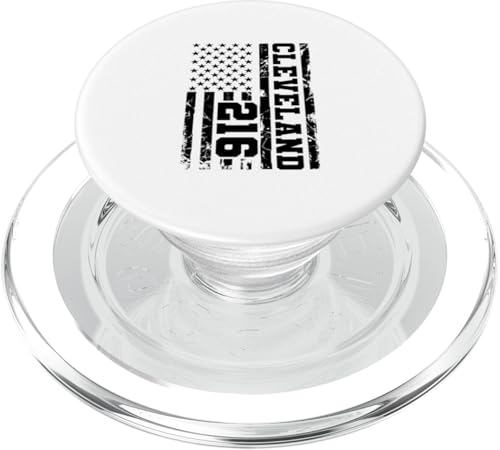 Cleveland Ohio 216 Patriotic American Flag Grunge Design PopSockets PopGrip für MagSafe von Iron Kor