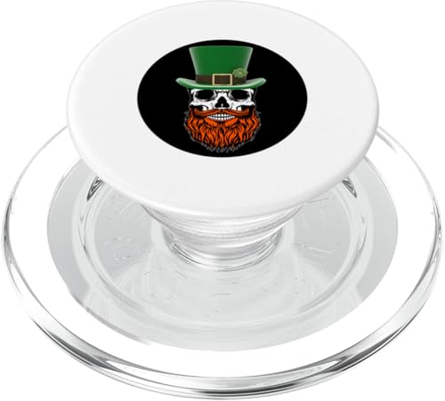 Leprechaun Skull with Beard St. Patrick’s Day Gothic Design PopSockets PopGrip für MagSafe von Iron Kor