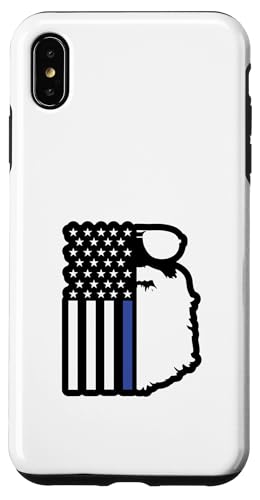 Patriotic Beard American Flag Thin Blue Line Support Design Hülle für iPhone XS Max von Iron Kor