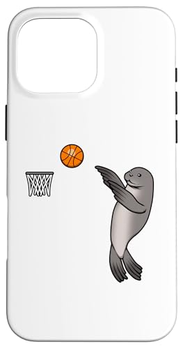 Hülle für iPhone 16 Pro Max Siegel Basketball spielen Hobby Ballsportarten von Ironische Robbe Seelöwe Meerestiere