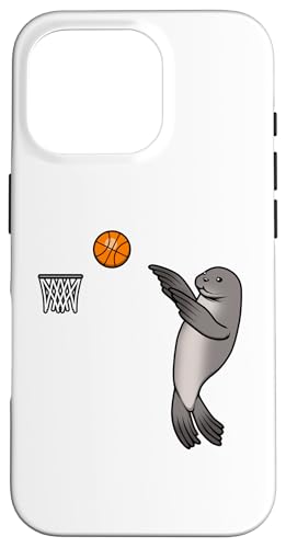 Hülle für iPhone 16 Pro Siegel Basketball spielen Hobby Ballsportarten von Ironische Robbe Seelöwe Meerestiere