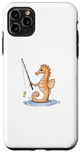 Hülle für iPhone 11 Pro Max Seepferdchen Angeln Angler Hobby Sportfischer von Ironischer Oktopus Meerestier Ozean Fisch