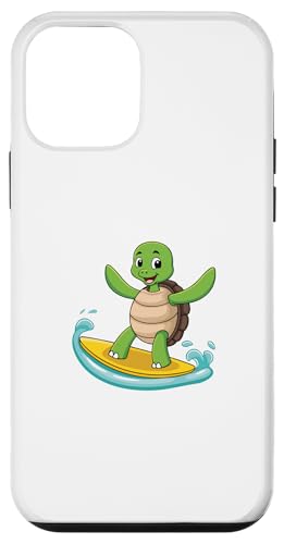 Hülle für iPhone 12 mini Niedliche Schildkröte Surfen Hobby Wassersport Surfer von Ironischer Oktopus Meerestier Ozean Fisch