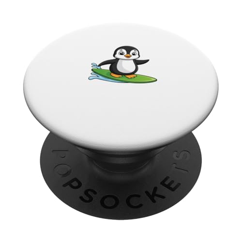 Pinguin Pferd Surfen Hobby Wassersport Surfer PopSockets Klebender PopGrip von Ironischer Oktopus Meerestier Ozean Fisch