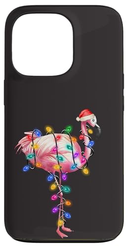 Hülle für iPhone 13 Pro Christmas Flamingo - Lustige Weihnachtsbeleuchtung Weihnachtsmannmütze Elfe von Irreverent Tees